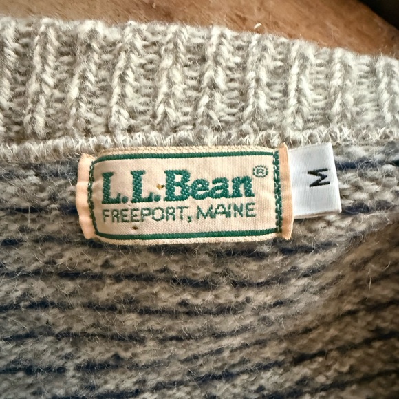 Vintage LL BEAN grey Knit Cardigan Sweater - Picture 7 of 10
